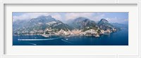 Framed Aerial view of towns, Amalfi, Atrani, Amalfi Coast, Salerno, Campania, Italy