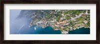 Framed Aerial view of a town, Atrani, Amalfi Coast, Salerno, Campania, Italy