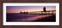 Framed Pier in the sea, Huntington Beach Pier, Huntington Beach, Orange County, California