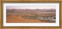 Framed Panoramic view of sand dunes viewed from Big Daddy Dune, Sossusvlei, Namib Desert, Namibia