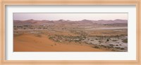 Framed Panoramic view of sand dunes viewed from Big Daddy Dune, Sossusvlei, Namib Desert, Namibia