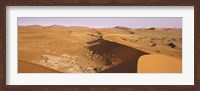 Framed Sand dunes in a desert, Namib-Naukluft National Park, Namibia