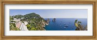 Framed Boats in the sea, Faraglioni, Capri, Naples, Campania, Italy