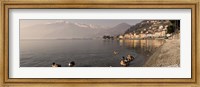 Framed Town at the lakeside, Nobiallo, Lake Como, Como, Lombardy, Italy