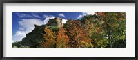 Framed Castle viewed through a garden, Edinburgh Castle, Edinburgh, Scotland