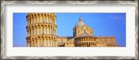 Framed Tower with a cathedral, Pisa Cathedral, Leaning Tower Of Pisa, Piazza Dei Miracoli, Pisa, Tuscany, Italy