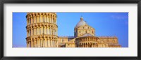 Framed Tower with a cathedral, Pisa Cathedral, Leaning Tower Of Pisa, Piazza Dei Miracoli, Pisa, Tuscany, Italy