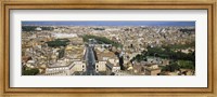 Framed Overview of the historic centre of Rome from the dome of St. Peter's Basilica, Vatican City, Rome, Lazio, Italy