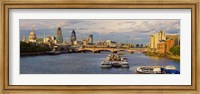 Framed Bridge across a river with a cathedral, Blackfriars Bridge, St. Paul's Cathedral, Thames River, London, England