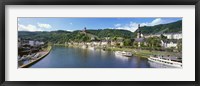 Framed Town at the riverside, Mosel River, Cochem, Rhineland-Palatinate, Germany