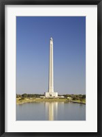 Framed Reflection of a monument in the pool, San Jacinto Monument, Texas, USA