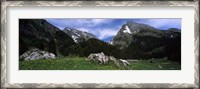 Framed Mountains in a forest, Mt Santis, Mt Altmann, Appenzell Alps, St Gallen Canton, Switzerland