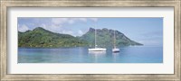 Framed Sailboats in the sea, Tahiti, Society Islands, French Polynesia