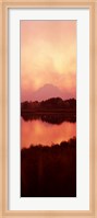 Framed Reflection of a mountain in a river, Oxbow Bend, Snake River, Grand Teton National Park, Teton County, Wyoming, USA