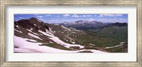 Framed Mountains covered with snow, West Maroon Pass, Crested Butte, Gunnison County, Colorado, USA