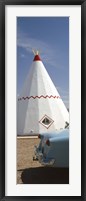 Framed Car with a teepee in the background, Wigwam Motel, Route 66, Holbrook, Navajo County, Arizona, USA