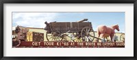 Framed Low angle view of a horse cart statue, Route 66, Arizona, USA