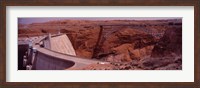 Framed High angle view of a dam, Glen Canyon Dam, Lake Powell, Colorado River, Page, Arizona, USA