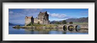Framed Castle on an island, Eilean Donan, Loch Duich, Dornie, Highlands Region, Scotland