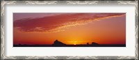 Framed Silhouette of rock formations in a desert, White Desert, Farafra Oasis, Egypt