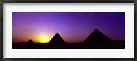Framed Giza at dusk, Egypt