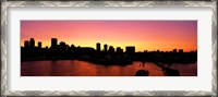 Framed Silhouette of buildings at dusk, Montreal, Quebec, Canada 2010