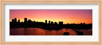 Framed Silhouette of buildings at dusk, Montreal, Quebec, Canada 2010