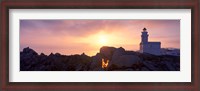 Framed Lighthouse on the coast, Capo Testa, Santa Teresa Gallura, Sardinia, Italy