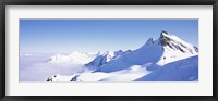 Framed Snowcapped mountain range, Damuls, Faschina, Vorarlberg, Austria