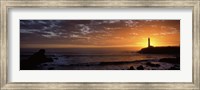 Framed Lighthouse at sunset, Pigeon Point Lighthouse, San Mateo County, California, USA
