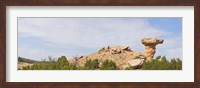Framed Rock formation on a landscape, Camel Rock, Espanola, Santa Fe, New Mexico, USA