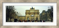 Framed Tourists near a triumphal arch, Arc De Triomphe Du Carrousel, Musee Du Louvre, Paris, Ile-de-France, France