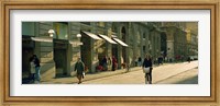 Framed Cyclists and pedestrians on a street, City Center, Florence, Tuscany, Italy