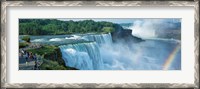 Framed Tourists at a waterfall, Niagara Falls, Niagara River, Niagara County, New York State, USA