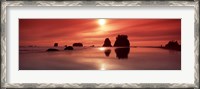 Framed Beach Sunset, Olympic National Park, Washington State