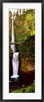 Framed Footbridge in front of a waterfall, Multnomah Falls, Columbia River Gorge, Multnomah County, Oregon