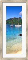 Framed Sailboats in the ocean, Tahiti, Society Islands, French Polynesia (vertical)