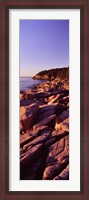 Framed Rock formations on the coast at sunset, Acadia National Park, Maine