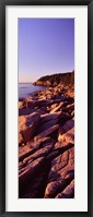 Framed Rock formations on the coast at sunset, Acadia National Park, Maine