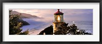 Framed Lighthouse at a coast, Heceta Head Lighthouse, Heceta Head, Lane County, Oregon (horizontal)