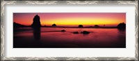Framed Sunset over rocks in the ocean, Big Sur, California, USA