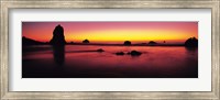 Framed Sunset over rocks in the ocean, Big Sur, California, USA