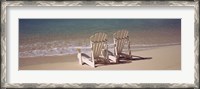 Framed Adirondack chair on the beach, Bahamas