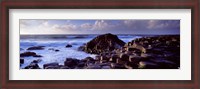 Framed Rock formations on the coast, Giants Causeway, County Antrim, Northern Ireland