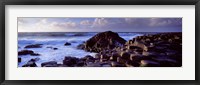 Framed Rock formations on the coast, Giants Causeway, County Antrim, Northern Ireland