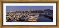 Framed Boats docked at a harbor, Marseille, Bouches-Du-Rhone, Provence-Alpes-Cote d'Azur, France