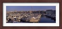 Framed Boats docked at a harbor, Marseille, Bouches-Du-Rhone, Provence-Alpes-Cote d'Azur, France