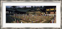 Framed Tourists at a temple, Haeinsa Temple, Kayasan Mountains, Gyeongsang Province, South Korea