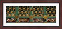 Framed Paintings on the door of a Buddhist temple, Kayasan Mountains, Haeinsa Temple, Gyeongsang Province, South Korea