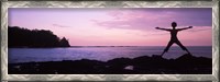 Framed Rear view of a woman exercising on the coast, La Punta, Papagayo Peninsula, Costa Rica